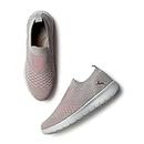Marc Loire Slip-On Sneakers for Women, Lightweight & Comfortable Walking Sports Shoes Without Laces Grey