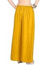 Vetements Girl's Cotton Solid Palazzo Pants Color Yellow Size 3XL