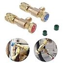 2PCS Filling Refrigerant Safety Valve Quick Coupler Air Conditioning R410A R22 Connector Adapters