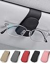 JEJA Brillenhalter für Auto Sonnenblende, Leder Sonnenbrillen Halterung für Auto Visier Zubehör, Ticket-Kartenclip, Schwarz