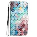 Dkandy for Samsung Galaxy S21 Ultra 5G Printed PU Leather Magnetic Wallet Case Flip Cover for Samsung Galaxy S21 Ultra 5G (Colorful Marble)