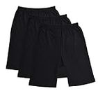BODYCARE Pure Cotton Plain Black Cycling Shorts for Girls & Kids (73B-Packof3-10-12 Years)(80CM)