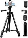Phone Tripod,LINKCOOL 42" Aluminum Lightweight Portable Camera Tripod for Iphone/Samsung/Smartphone/Action Camera/DSLR Camera with Phone Holder & Wireless Bluetooth Control Remote (Black)