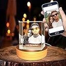 Personalized Custom 2D/3D Photo Etched Engraving on Crystal Loving Gift (Birthday Gift, Wedding Gift, Corporate Gift,Mother's Day Gift, Valentine's day gift or Christmas Gift)