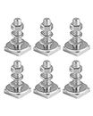 Roof Bike/Ski/Awning Rack T-Slot Bolts, Flush-Mounted SUV RV Rooftop Cargo Carrier Rack Bolts Mounting Hardware, M8x1.25, 4mm Thick, 35mm Long T-Track Adapter, Stainless Steel, Square Head, 6 Pack