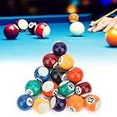 Ubervia® Billiard Ball, 15Pcs Numbered Balls &1Pcs White Ball Resin Billiard Ball, for Game Rooms Sports Recreation Games Billiard Supplies Leisure Exercise Goods