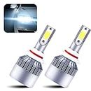 Yumfugu Pack-2 C6 Car Light Replacements, 6000K 3800LM IP68 Waterproof High Beam Lighting Accessories, Plug and Play, Universal Super Bright Vehicle Bulb for Most Cars (White Light #9005/HB3/H10)