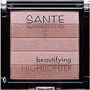 SANTE Naturkosmetik Beautifying Highlighter, 01 Nude, 5 Pudernuancen, Bio-Extrakte & Macadamiaöl, Natural Make-up, 7g