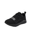 Puma Unisex-Kid Wired Run Pure Jr Black-Black-Shadow Gray Sneaker - 3 UK (39084701)