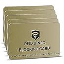 SaiTech IT RFID Cards One Card Protects Entire Wallet Purse For Men & Women, Contactless Bank Debit Credit Card Protector ID ATM Guard Card – Golden, Golden, 5 Pcs Golden, Rfid Card