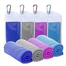 SZELAM 40"x12" Cooling Towel,4 Packs Cooling Towels for Neck and Face,Gym Towels,Soft Breathable Chilly Towel for Workout,Yoga,Golf,Camping,Outdoor Sports Towel for Instant Cooling Relief