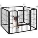 Pawhut Metal Pet Playpen Dog Kennel w/Door Latches In/Outdoor Use 82Lx82Wx60Hcm