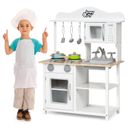 Kids Pretend Kitchen Play Set Children Cooking Utensils Appliances Toys White