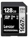 Lexar Professional 1667x Tarjeta de memoria SD 128GB, SDXC UHS-II, Hasta 250 MB/s de Lectura, Clase 10, U3, V60, SD para fotógrafo profesional, camarógrafo, entusiasta (LSD128CB1667)