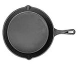 Mr. Butler Signature 10 Inch Premium Cast Iron Skillet Fry Pan, Pre-Seasoned Cookware, Induction Friendly, 2 L Capacity, Black