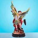KariGhar Resin St Michael, The Archangel Idol Perfect for Home, Office, Prayer Room, Gifting and Decoration, Multicolor 6 x 11 x 20 Cm