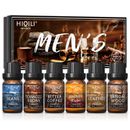 Fragrance Oil Set 6x10ML Manly Essential Oil Kit For Candle,Soap Making Wax Melt