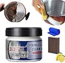 Stainless Steel Cleaning Wax, 100g Stainless Steel Polishing Wax, 3 in 1 Stainless Steel Cleaning Wax, Stainless Steel Cleaner & Polish for Appliances (1pcs)