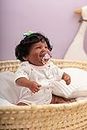 Wamdoll 49CM So Truly Sweet Happy African American Newborn Premie Girl Crafted in Silicone Vinyl Full Body Real Hand Rooted Hair Dark Brown Skin Reborn Baby Doll 19 inches Anatomically Correct