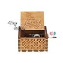eitheo Wooden Hand cranked collectable Engraved Music Box (Happy Birthday)- Multi Color(Pack of 1)