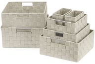 Storage Box Woven Basket Bin Container Tote Cube Organizer Set Stackable