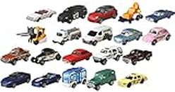 Matchbox - Confezione da 20 veicoli originali e ufficiali da collezione, auto e truck in metallo in scala 1:64 e poster Matchbox incluso, giocattolo per bambini, 3+ anni, FGM48