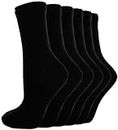 12 Pairs Boys Girls Short Ankle Cotton Rich Plain School Socks R1 (4-6, Black)