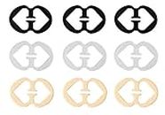 Guokoo 9 Pcs Bra Strap Clips Conceal Straps Holders for Cleavage Enhance Control Non-Slip Bra Clips for Racer Back Tank Tops (Black, Beige, Clear)