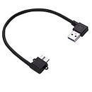 Right Angle Micro B USB 3.0 Cable for Seagate or Toshiba External Hard Drive Cord Wire, BlackBerry Passport Data Cable