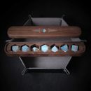 COMBO / Opalite Gemstone Dice Set Wooden Box Combo and Dice Tray RPG Accessories