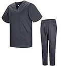 MISEMIYA - Uniformi Unisex Set Camice – Uniforme Medica con Maglia e Pantaloni Uniformi Mediche Camice Uniformi sanitarie - Ref.8178 - Medium, Grigio 21