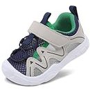 JOINFREE Boy Sneakers Breathable Mesh Walking Shoes Non-Slip Toddlers Boy Sports Shoes WhiteGreen 8 Toddler