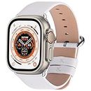 Fullmosa Cinturino per Apple Watch 41mm/40mm/38mm, Cinturini in Pelle di Ricambio Compatibile con Apple Watch Serie 9 8 7 6 5 4 3 2 1, Apple Watch SE 2/ SE, Bianco