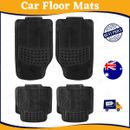 4 Pcs Car Floor Mats Universal Front Rear Rubber Black Fit Carpet Set Heavy Duty