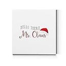 Renditions Gallery Canvas Wall Art for Christmas Decorations Hello there Mr. Santa Claus Hat Abstract Artwork for Living Room Home Kitchen Wall Decor - 16"X16"
