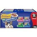 Friskies Greatest Hits Wet Cat Food, Pate Variety Pack 4 Flavours - 156 g Can (32 Pack)