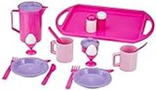 Dantoy Breakfast Set with Tray, Role Play Tea with 23 Pieces Kids Pretend Play, Made in Denmark – Princess Pink