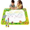 FunBlast Magic Water Drawing Mat with Rainbow Color Swatches – Jumbo Size Aqua Magic Erasable Drawing Pad for Toddlers, Learning and Educational Doodle Mat for Girls, Boys, Kids (74 X 49 CM)