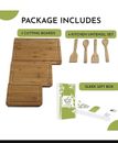 Bamboo Cutting Board 3 Piece Set, Wood Chopping Boards Serve Meat,Veggies,Cheese