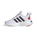 adidas Racer Tr23 Lace-Up Sneaker, White/Core Black/Red, 2.5 US Unisex Little Kid