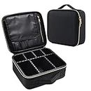 Joligrace Makeup Bag Cosmetic Case Vanity Travel Beauty Box Make Up Train Case Hairdressing Tools Organiser with Adjustable Compartment Oxford Fabric, Black