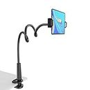 Tablet Stand Holder, Mount Holder Clip with Grip Flexible Long Arm Gooseneck Compatible with ipad iPhone/Nintendo Switch/Samsung Galaxy Tabs/Amazon Kindle Fire HD (12 in)