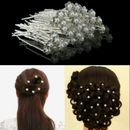 20 40pcs Pearl Flower Diamante Crystal Hair Pins Clips Prom Wedding Bridal Party
