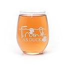 Frunk As Duck Stemless Wine Glass - Funny Wine Glass, Funny Drinking Glass, Birthday Wine Gift, Wine Lover Gift, Fun Wine Glass