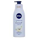 NIVEA Body Oil in Lotion Coconut and Monoi Oil (400ml), Scented Moisturiser for Normal to Dry Skin Type, 24h Deep Moisture Coverage, Fast Absorbing Lotion, Tropical Coconut Scent, Non-greasy feeling, Everyday Use Moisturiser