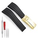 Wentokye 20mm Watchband For Rolex Rubber Strap DATEJUST OYSTERPERTUAL SUBMARINER GHOST DAYTONA YACHTMASTER Strap Replacement （Golden Buckle）