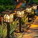 KOOPER Solar Pathway Lights Outdoor, 8 Pack Retro Solar Landscape Path Yard Lights, Auto On/Off Solar Powered Outdoor Lights, Outdoor Solar Garden Lights for Outside Yard Lawn Patio Walkway Driveway