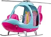 Barbie Helicopter with Spinning Rotors, Pink and Blue 2-Seater Design with Seatbelts and Pilot Controls