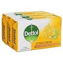 Dettol Bar Soap Citrus Fresh 3 x 100g, 312 grams