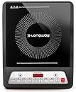 Longway Elite Plus IC 2000 Watt Induction Cooktop with Auto Shut-Off & Over-Heat Protection With 8 Cooking Mode & BIS Approved | 1-Year Warranty | (Black, Push Button)